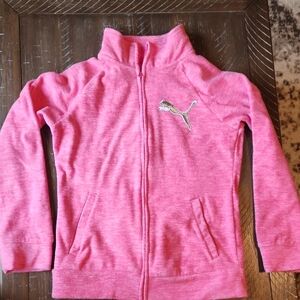 Girls Warm Puma Fleece Pink Full-Zip Jacket size XL 16